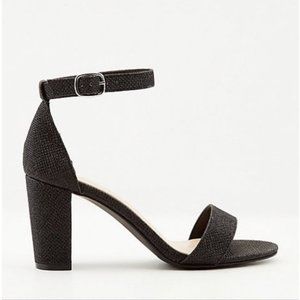 LE CHATEAU GLITTER MESH OPEN TOE BLOCK HEEL SANDAL